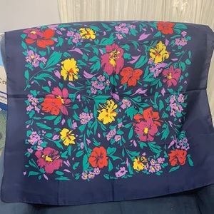 Navy Floral Scarf